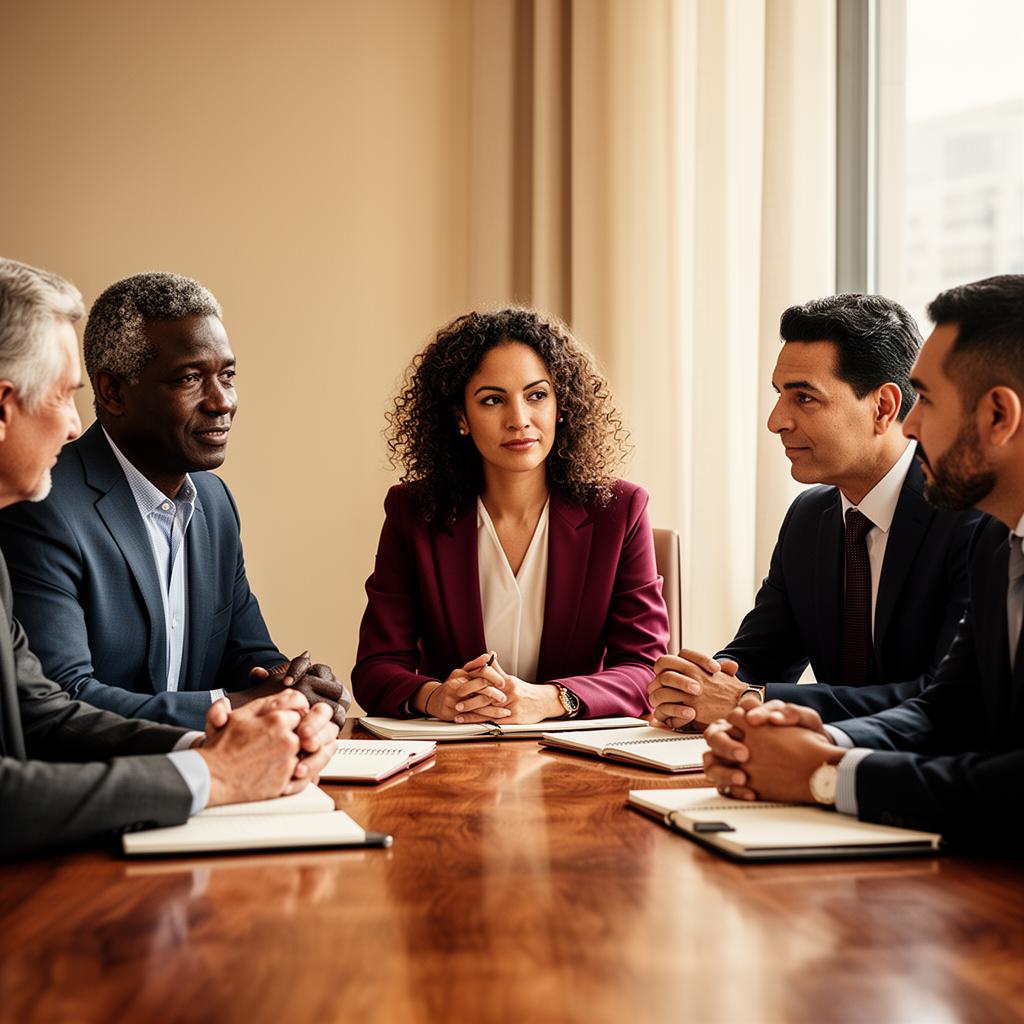 Executive team in a reflective working session around a table
